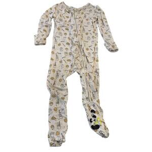 Bellabu Bear Bamboo footies 12-18 months Milk and cookies cute cozy comfy baby